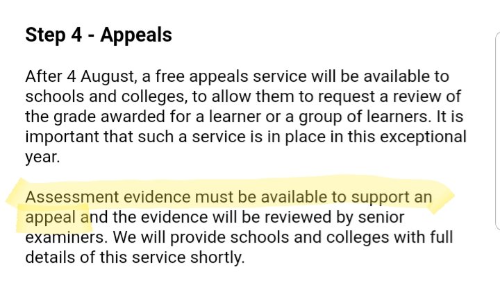 So we don't need specific assessment evidence to arrive at our estimates, but if the SQA changes our estimates to keep the statisticians happy then we've to magic it up? And that's going to be a fair process for all involved is it? Unreal.