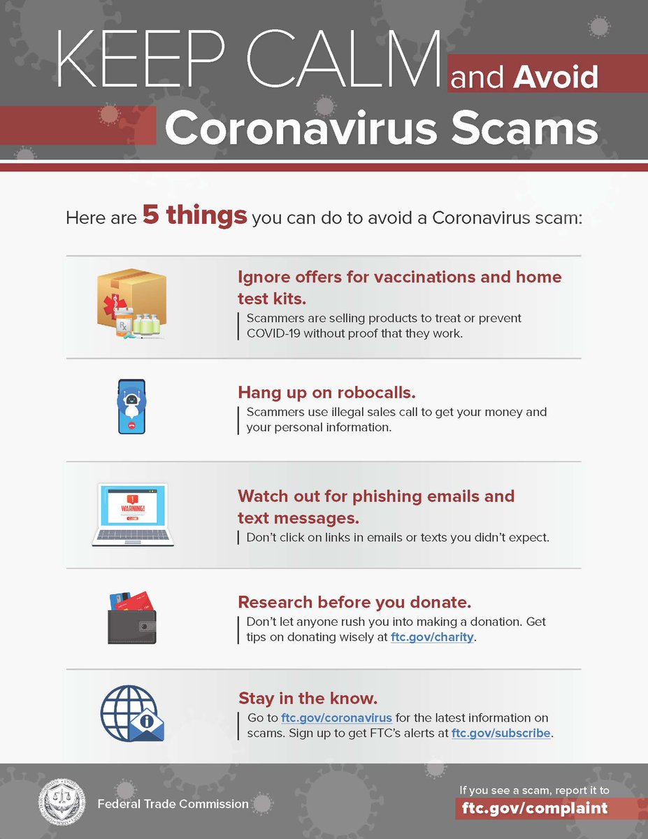 OdessaMoPolice's tweet photo. Cybercriminals are taking advantage of the current events with COVID-19. Some of the more prevalent scams include selling fake tests/cures, posing as affiliates of health organizations such as the CDC, and fraudulent charities. Be cautious and aware! https://t.co/iPB7zuOQdZ