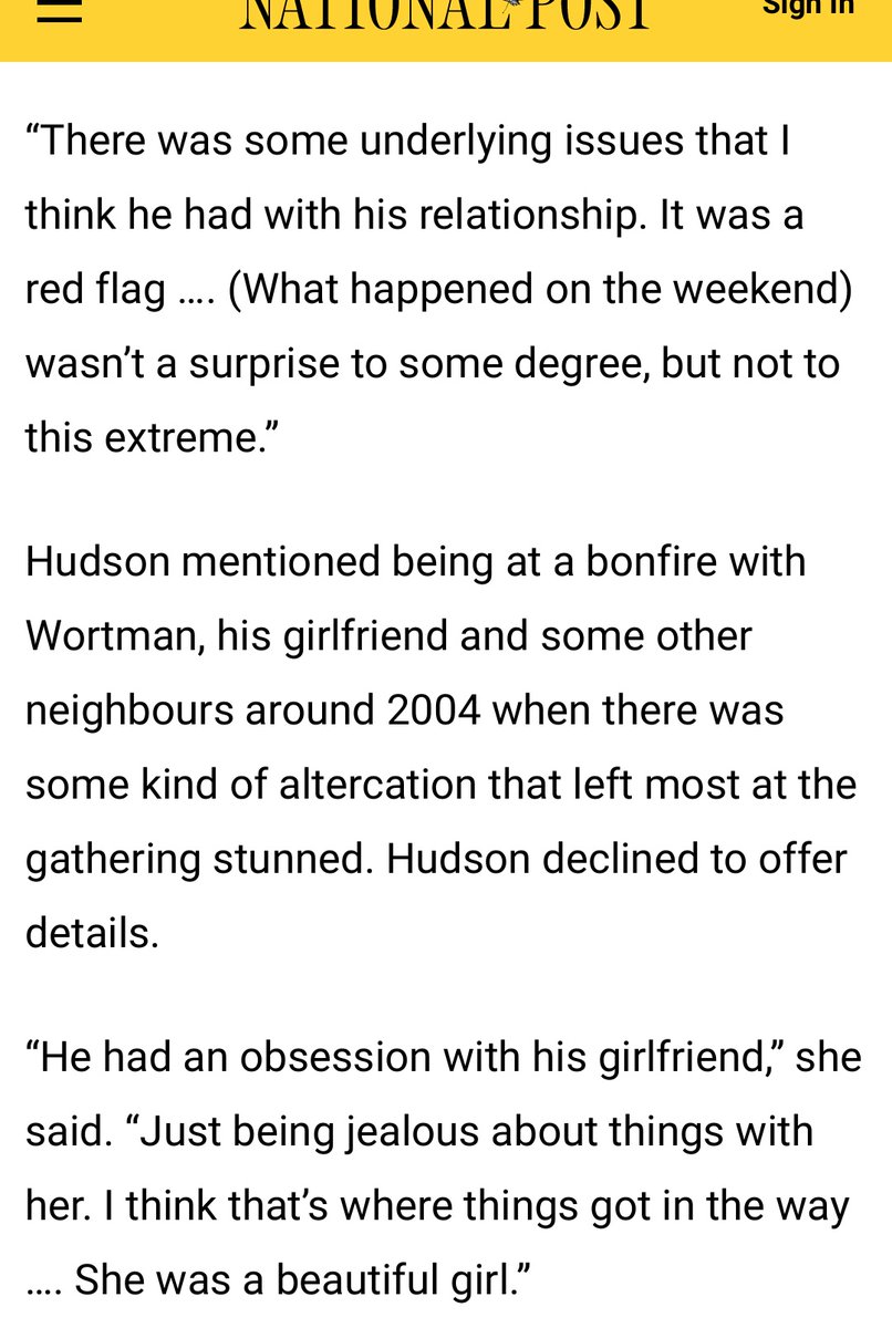 Mentions he had "issues with his relationship", that the way he treated his girlfriend was "a red flag" and that his violent rampage "wasn't a surprise to some degree". Described as having an "obsession with his girlfriend".  https://nationalpost.com/news/who-was-gabriel-wortman-the-denturist-behind-the-nova-scotia-mass-shooting
