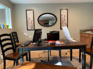 cmortonPR's tweet photo. What does your home office/homeschool classroom look like Twitter? #Homeschooling #workingfromhome https://t.co/haLHiFj22v
