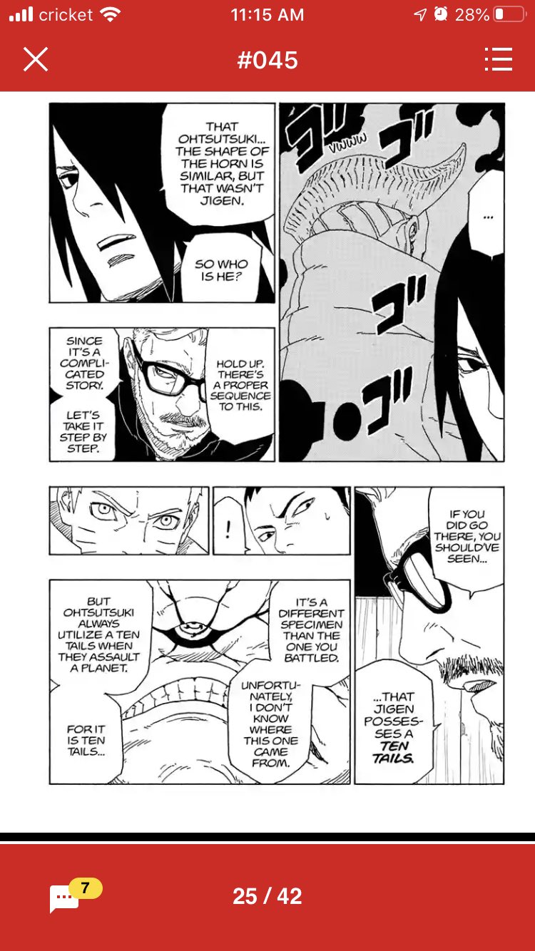 Mitsuki Father Twitterren Borutoch45 It Turns Out There Are Different Species Of The Ten Tails So The One Jigens Has Different Than One Obito Used Against The Shinobi Alliance So My Question