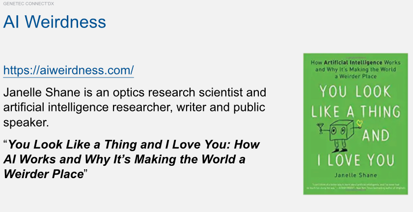 SSN_Talks's tweet photo. Pierre Racz @Genetec #ConnectDX recommends the following about fun facts and failures of #AI ... one experiment author noted ... tried to get machine to produce pickup lines better than humans ...
#lol #SSNTalks #MachineLearning https://t.co/va5AGwW0D9