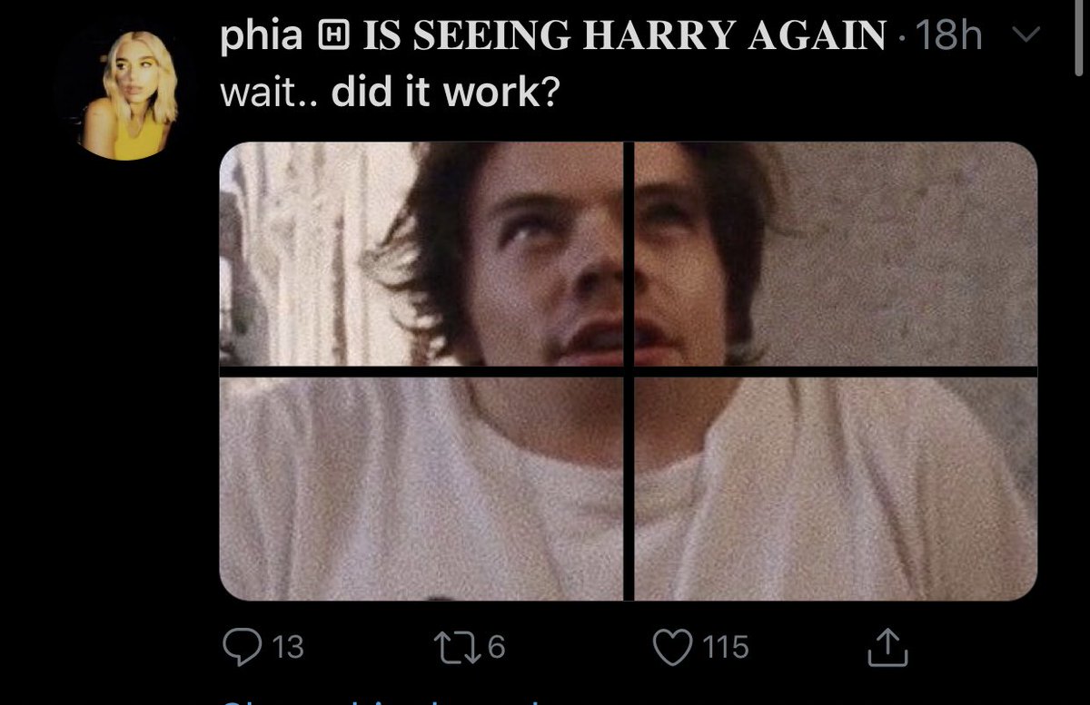 since y’all started using this app yesterday....the whole thing with faerykth is a joke that’s been going on for YEARS. yes she intentionally cropped it. yes that’s the joke. it’s supposed to look funny. we all know that’s not what he looks like.