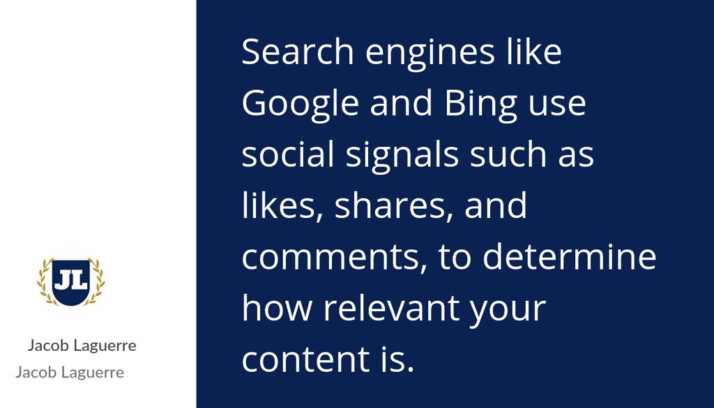 Search engines like Google and Bing use social signals such as likes, shares, and comments, to determine how relevant your content is.

Read more 👉 lttr.ai/PgVj

#Facebookadsguide #facebookmarketing #FacebookAds