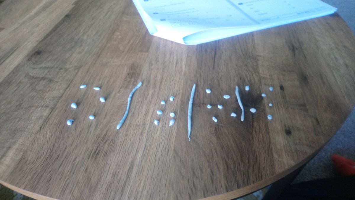 CatDews's tweet photo. @JCAWakefield completed some Sat's questions, magna high and learnt fractions (with some improvisation of blue tac) on the new seesaw app. Topped off with an afternoon dog walk. https://t.co/olcKXXKigV