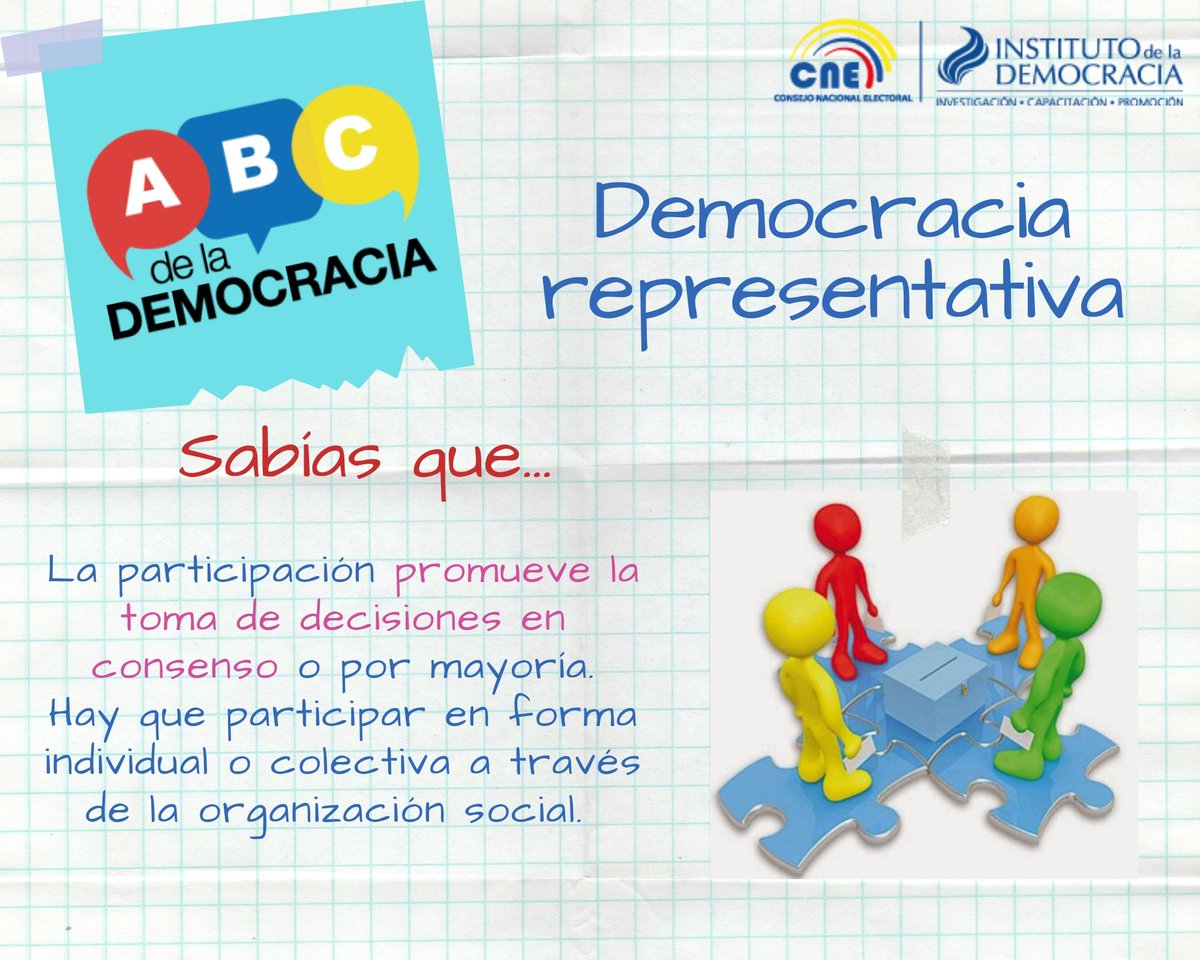 IDDemocracia's tweet photo. #ABCDemocracia | La participación es un derecho y un deber, es responsabilidad y compromiso a través del cual se pueden generar cambios. https://t.co/RUahcyHzCX