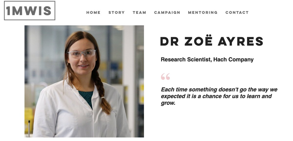 THREAD 9/51Say hi to Dr Zoë Ayres - who explores innovative techniques to make new tech for water testing. She reminds us that we bring different knowledge to the table so we should learn from one another & support each other. 100%! Ft & thx  @ZJAyres  http://www.1mwis.com/profiles/zoe-ayres