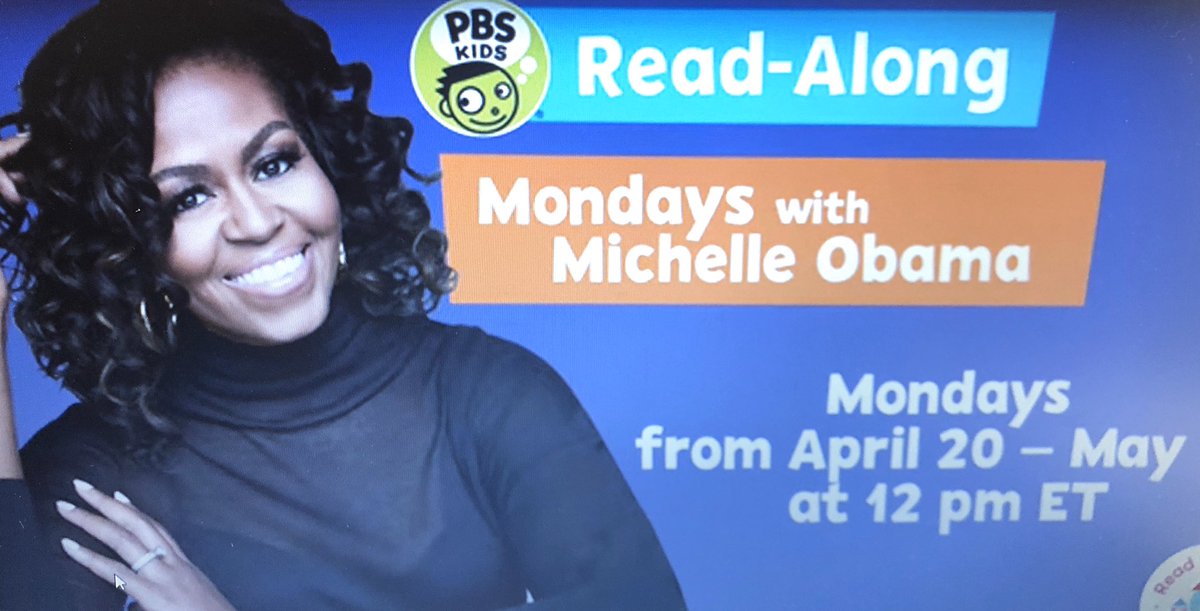 person_teach's tweet photo. ๐Mondayโs with Michelle Obama: Read-Along ๐April 20-May 11 at 12 pm noon ET
#ReadTogetherBeTogether #pbsread #DumfriesES https://t.co/F45q7XvCez
