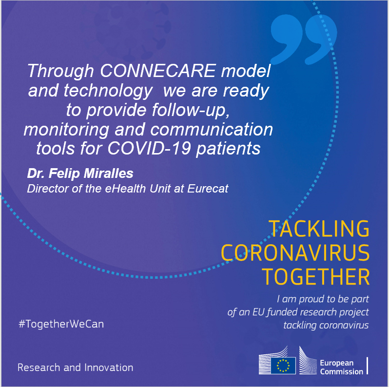 Through CONNECARE model and technology  we are ready to provide follow-up, monitoring and communication tools for COVID-19 patients #MyEUresearch #Coronavirus #Spain #Netherlands #Israel