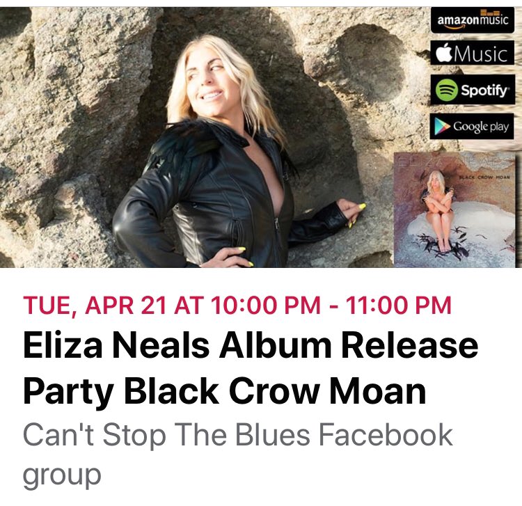ElizaNealsRocks's tweet photo. TOMORROW NIGHT
April 21st 10PM
@CantStopTheBlue S
#WatchParty #VirtualLocation #LiveMusic #FreeShow
https://t.co/mjmMPoJlhC
A percentage of donations go to my favs @SalvationArmyUS @ASPCA ๐ฏ
Thank You for supporting independent musicians and artists ;) https://t.co/NZWun1MQPV