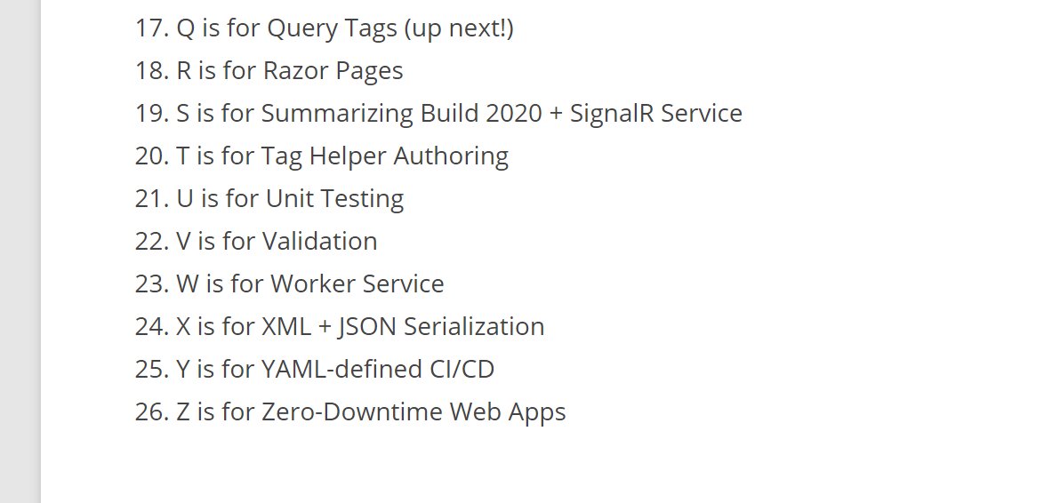 shahedC's tweet photo. Can't believe I've already gotten past 2/3 of my 2020 ASP .NET Core A-Z series... thanks for reading! :)
#QueryTags are up next!
➡ https://t.co/KTPeWt3azv https://t.co/ucW1d6GVRx