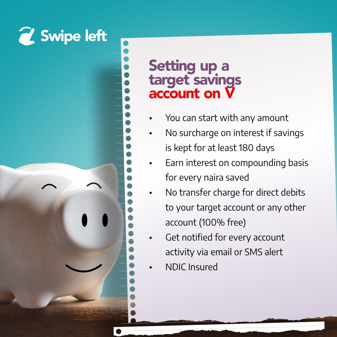 vbizng's tweet photo. Save towards a targeted goal on V and earn upto 8% interest rate on every Naira saved.
#onlyonV #savewithv #downloadvbyvfd #vbyvfd #targetsavings #staysafe https://t.co/xHG9KVuQLV