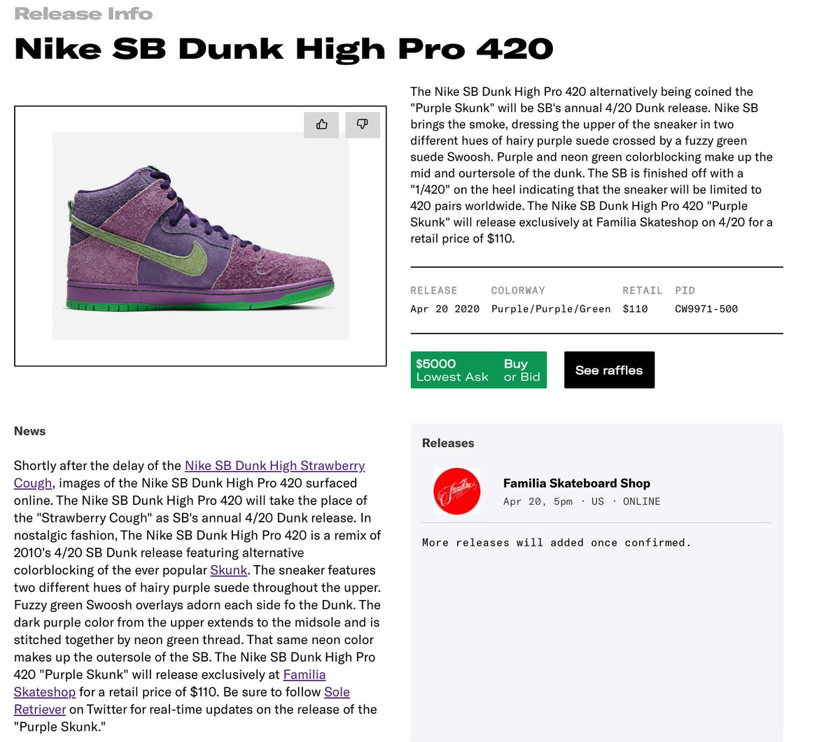 nike sb dunk high 420 purple skunk