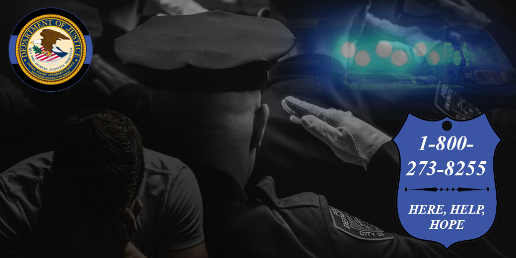 USAO_SDTX's tweet photo. Our dedicated officers carry a heavy burden of witnessing trauma daily, but still work hard to help & keep us safe-often in dangerous conditions. To #BackTheBlue can mean the difference between hope & giving up. We’re HERE for you, HELP exists & there's always HOPE. #HereHelpHope https://t.co/NLKvTdu6rl