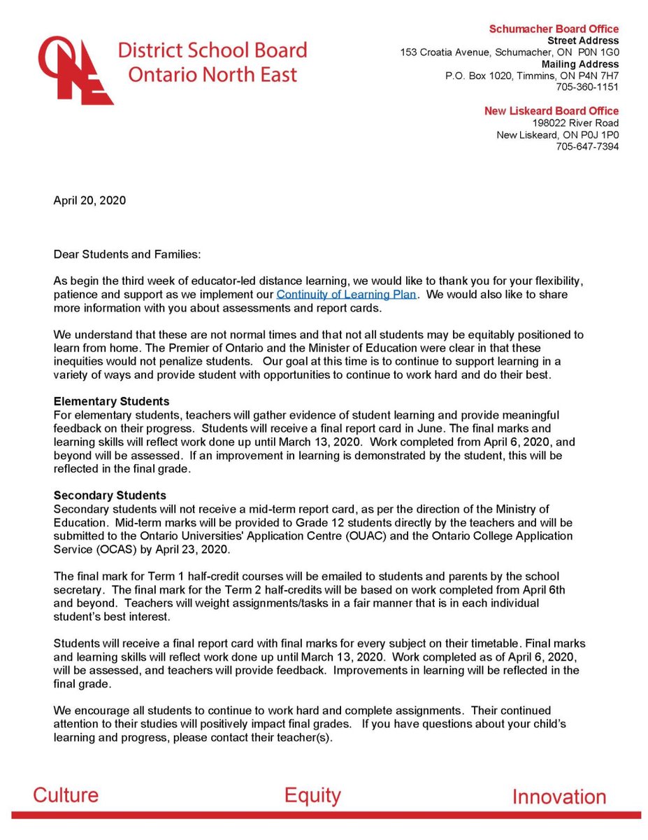 RRossBeattie's tweet photo. Letter to Families and Students https://t.co/NHmswqLi7O https://t.co/lzWqC2nL84