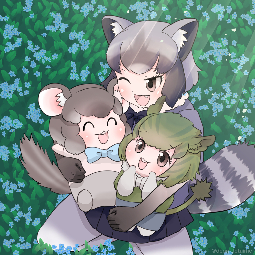 けものフレンズ けもフレ3 アライ先輩と こーはいのチンチラとデグー T C デオンのイラスト