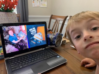 msclairestevens's tweet photo. I love that this #kinderRanger is enjoying our class Zoom meetings and listening to a read aloud about Space! #oneRCE https://t.co/uAZpgUwCbO