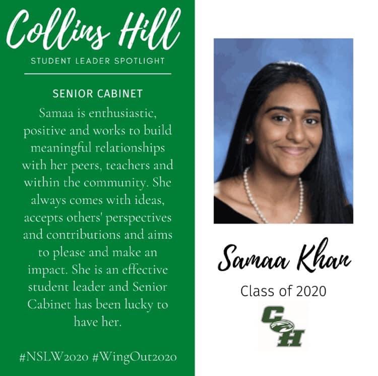 collinshill's tweet photo. Today marks the start of National Student Leadership Week 2020 and we are honored to celebrate the wonderful student leaders from Collins Hill! We will highlight student leaders from service and honor organizations through the Student Leader Spotlight!   #NSLW2020 #WingOut2020 https://t.co/GzIoJN8MmD