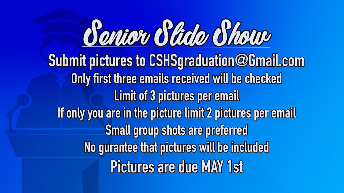SENIORS!!! Submit pictures for Senior Slideshow to CSHSgraduation@gmail.com <a href="/ClearSpringsHS/">Clear Springs HS</a> <a href="/CSHSVolleyball/">Clear Springs Volleyball</a> <a href="/ChargerTDclub/">Charger Touchdown</a> @CSHSgirlsbball <a href="/cshschoir/">Clear Springs Choir</a> <a href="/CSHSco2020/">CSHS Class Of 2020</a> <a href="/cshschargerband/">CSHS Charger Band</a> <a href="/SpringsSoftball/">CSHS Softball</a> <a href="/cshschoir/">Clear Springs Choir</a> <a href="/IamMrSC0TT/">Troy Scott</a> <a href="/ChargerStuCo/">ChargerStuCo</a> <a href="/CSHSPrincipal/">Michael Houston</a>