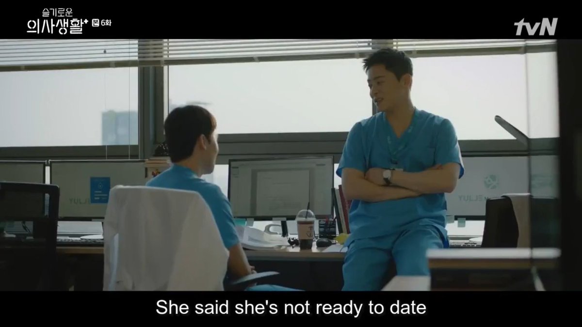 This scene show us the omniscent feeling of Iksun. Junhwa asked iksun late July so they both thought about it alot  #HospitalPlaylist