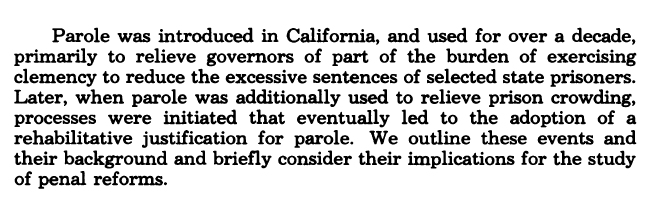 Now is a great time to remind folks about how we released people in the past to keep the prison population under control. See this study by Shelly Messinger and his colleagues from 1985 about California.  https://www.jstor.org/stable/3053395?seq=1