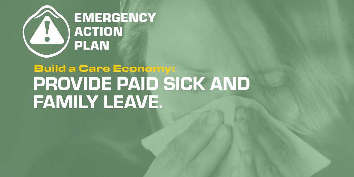 A Care Economy is a departure from the status quo: guaranteed sick, family leave, and unemployment insurance, & universal access to food and health care.These and a universal basic income can help sustain the nation while under a state of emergency. http://eapnow.com/build-a-care-economy/