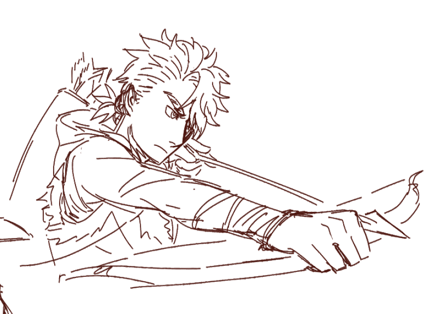 Leembeanz's tweet photo. drawing an archer and was like "why does this look weird" then realized i forgot to draw the string being pulled back 😩 https://t.co/rcVuv5KLR1