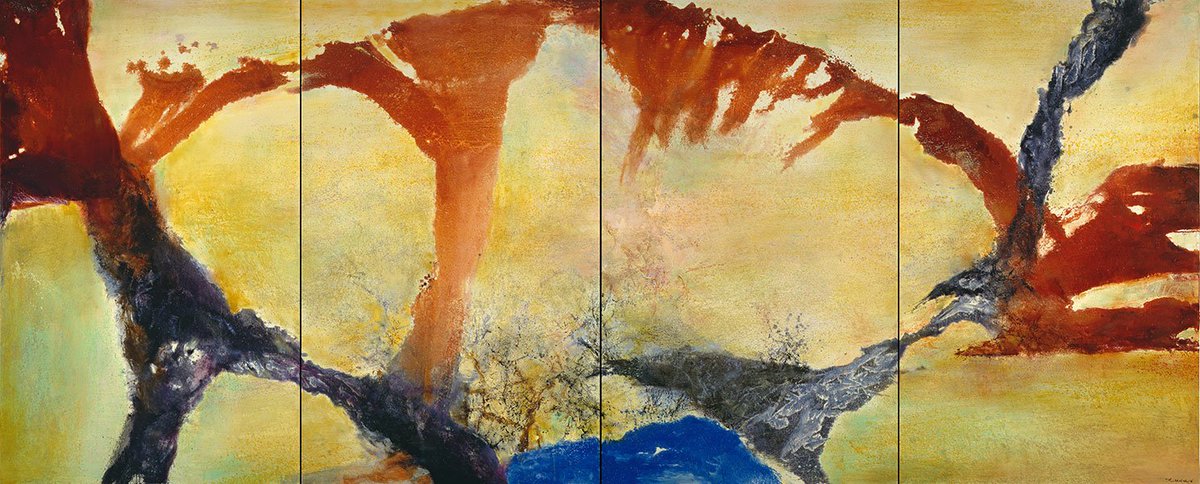 Zao Wou-Ki, Quadriptyque - Oil on canvas.