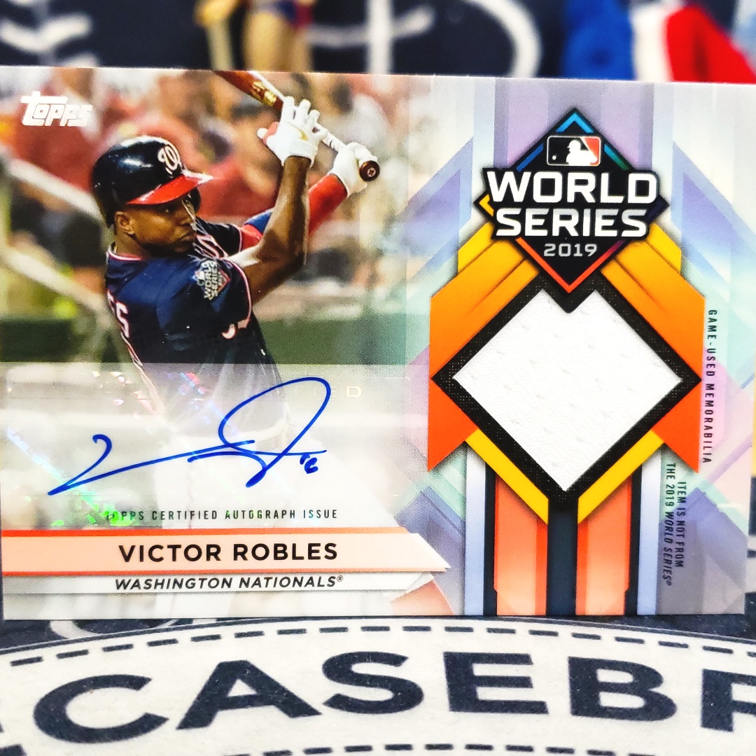 LiveCaseBreak's tweet image. Victor Robles auto relic from @Topps Series 1 Baseball for Gary A. last week! #mlb #victorrobles #victorroblescards #nationals #nationalsbaseball #worldseries #worldserieschampions #collectbaseballcards #toppsbaseball #collect #thehobby