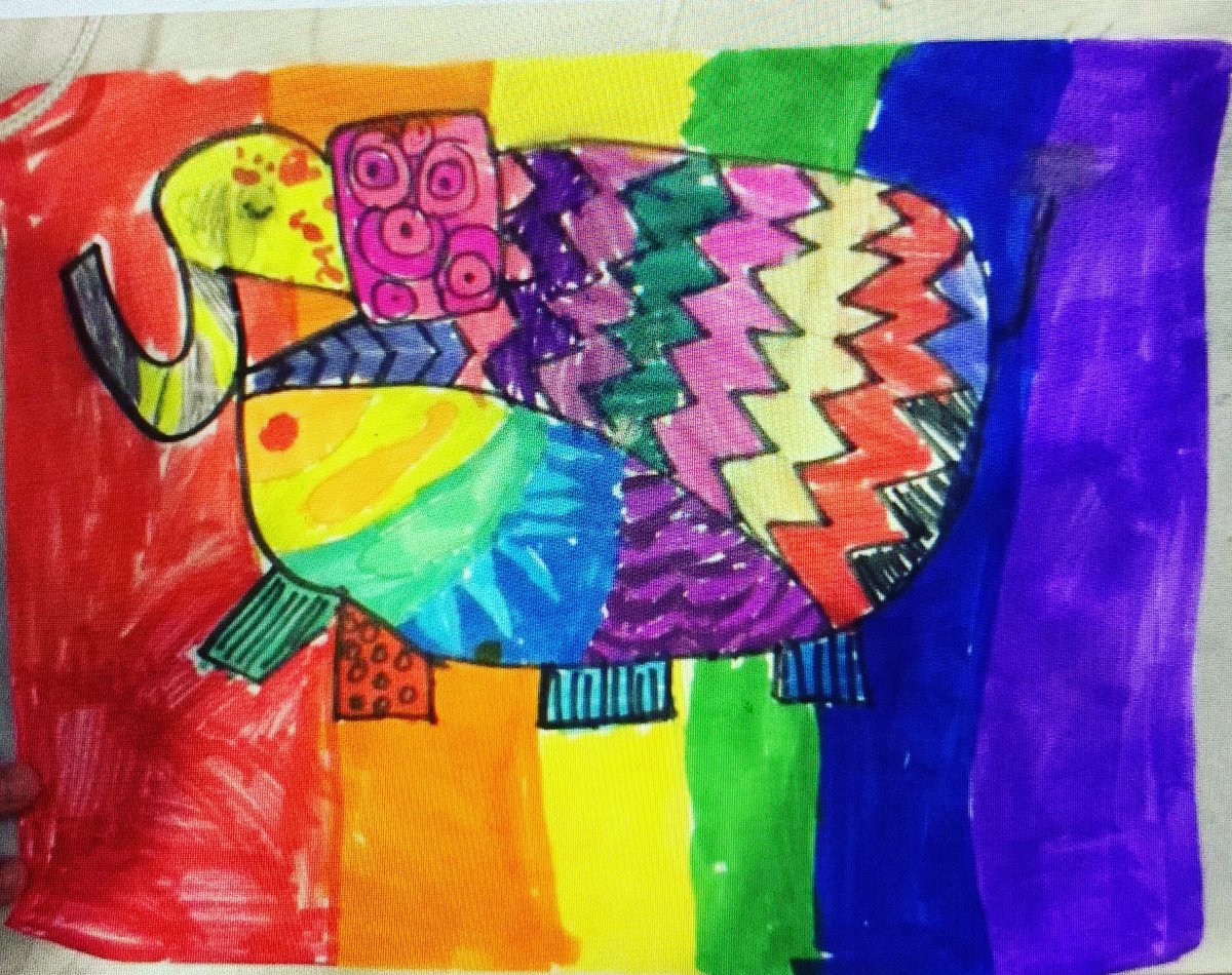E-learning has been full of creativity at Walden! I love this happy little elephant by a 1st grader! #Wal109 #Engage109