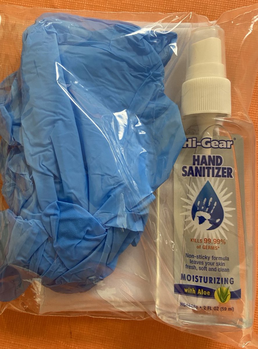 Keeping team Berlin safe with individual PPE bags of hand sanitizer, masks, and disposable gloves for each associate.   #classicberlin
