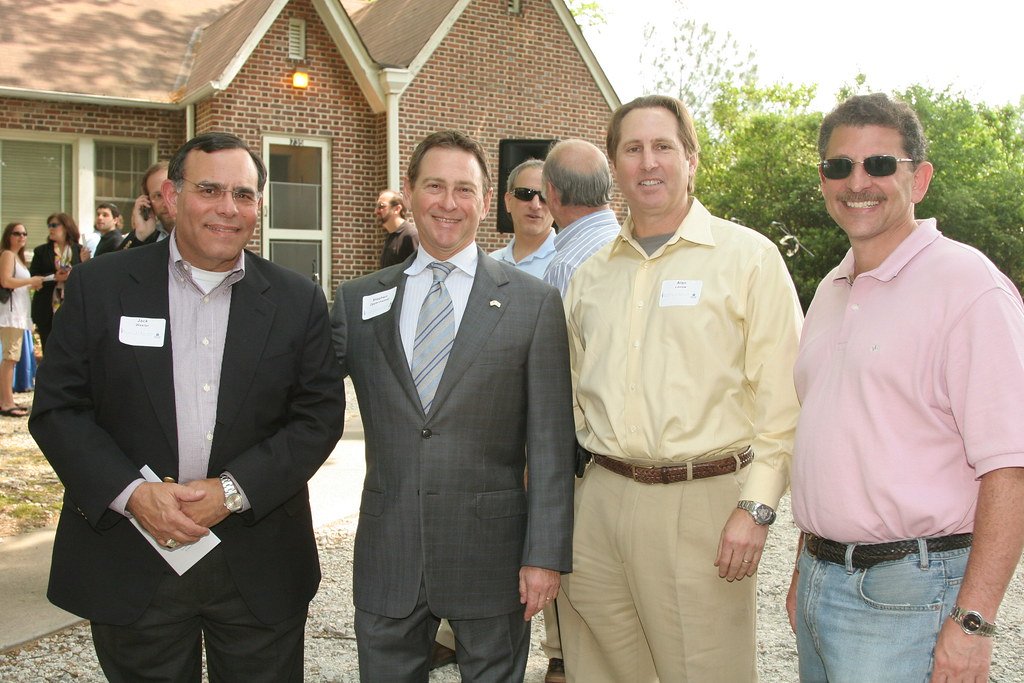 Alan Levow is a principal for Crowne Partners in Georgia, a "real estate development and investment company which primarily focuses on the development and purchase of luxury multifamily communities." Photo: Alan Levow (center right) at Hillels of Georgia event in 2008.