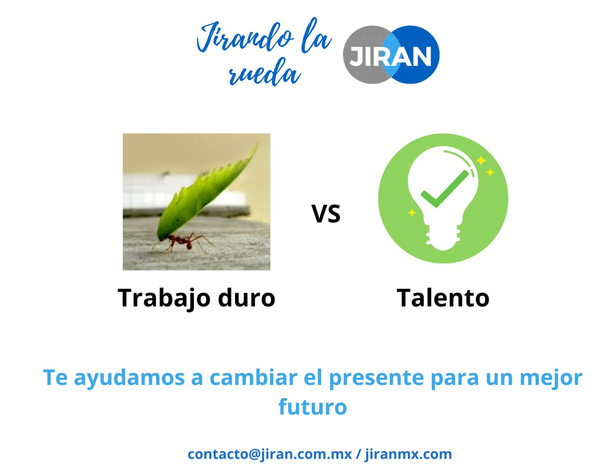 JiranMx's tweet photo. Talento o trabajo duro?, ambas capacidades son indispensables el día de hoy, tan importante una como la otra. La primera me indica como y hacia donde apuntar, la segunda me asegura llegar a pesar de las vicisitudes que se puedan presentar en el camino #jiran #jiranconsultores https://t.co/sdi4nFfuIq