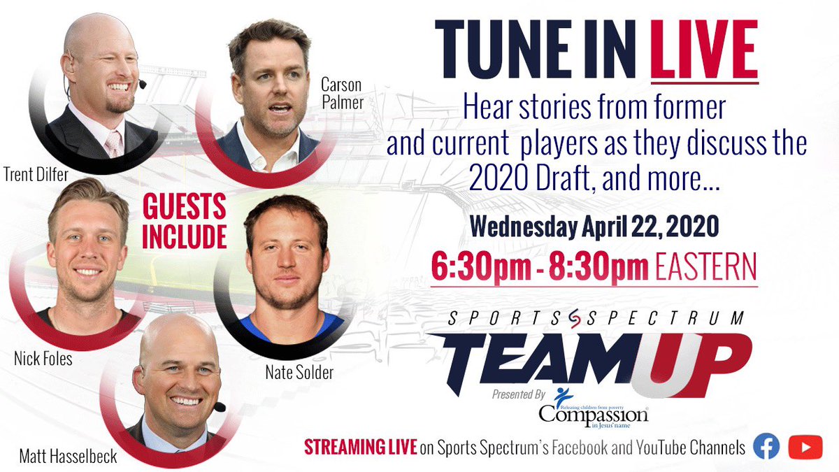 Can’t wait to be a part of this with my friends at Compassion and Sports Spectrum. Make sure you tune in!