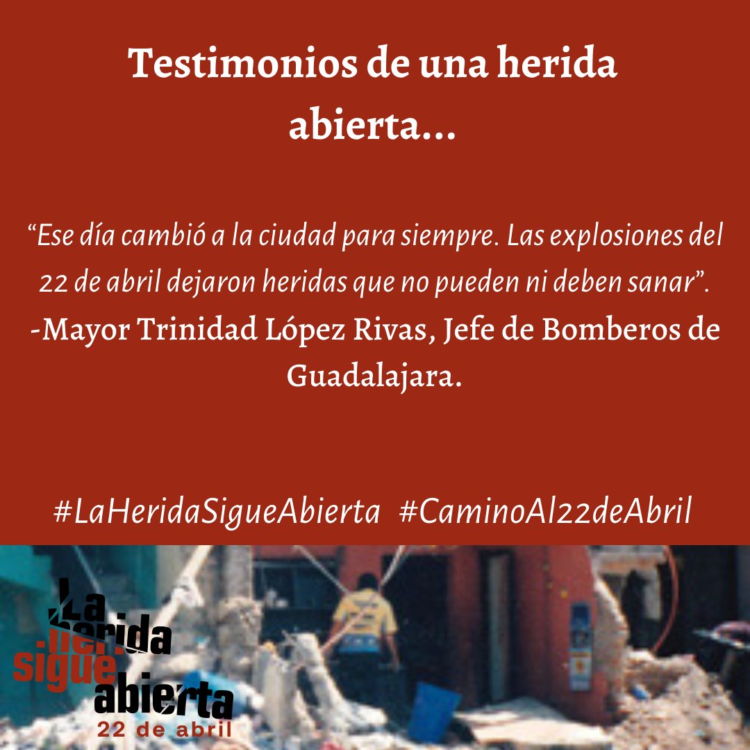 Hay acontecimientos que quedan grabados en nuestra memoria colectiva, pues tocan fibras sensibles que no pueden ser resarcidas.
#LaHeridaSigueAbierta #CaminoAl22deAbril