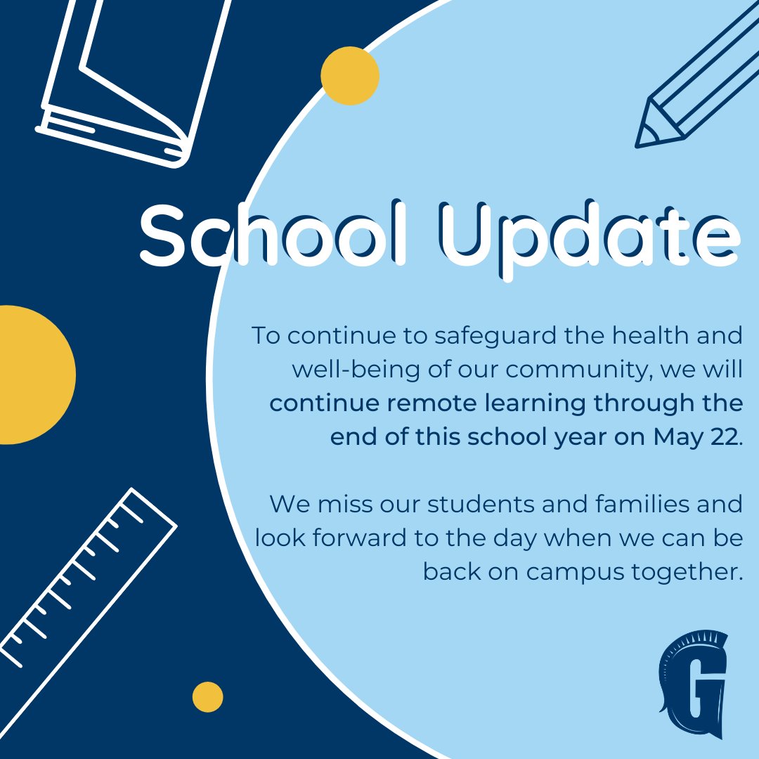While this is not unexpected, it still saddens us. We wish you continued good health, &amp; look forward to welcoming you back on campus this fall. We're also committed to celebrating the c/o 2020 with an in-person graduation later this year. Full update at gulliver.life/remote.