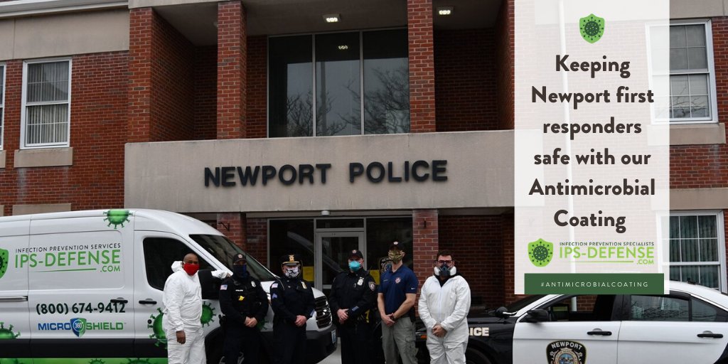 system4ips's tweet image. @NewportRIPolice 1step ahead of COVID19...maybe 6 months ahead. NPD went beyond imperfect + costly sanitizing (spray&amp;gt;wipe&amp;gt;repeat hourly) chose our long-lasting #antimicrobial coating. DowChem created 50 yrs ago #reopenRI #newportri #wpri12 #newportdaily bit.ly/ipsdefense