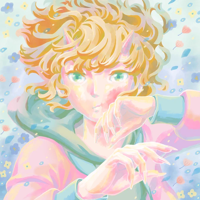 鬼と花 花と散る。
#イラスト #illust #drawing #芸術同盟 #AdobeFresco 