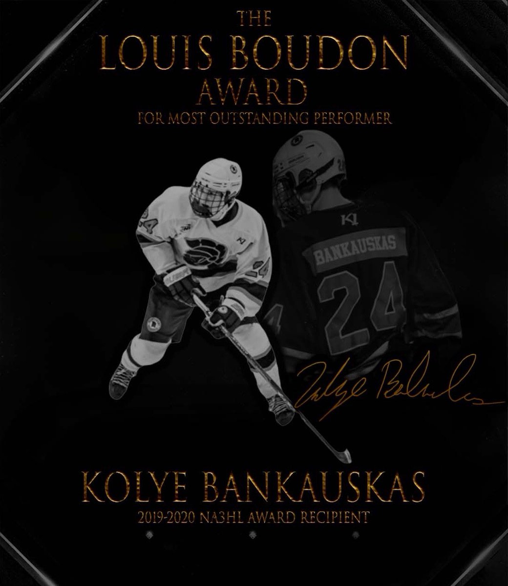 Up next is the <a href="/louis_boudon/">Louis Boudon</a> Award for Outstanding Performer.  The winner for the <a href="/NA3HL/">NA3HL</a> <a href="/negenerals/">Northeast Generals</a> is <a href="/KBankauskas/">Kolye Bankauskas</a> and the winner for the <a href="/NAHLHockey/">NAHL</a> <a href="/negenerals/">Northeast Generals</a> is <a href="/mickheneghan/">Mick</a>.  For more information on the winners and the award please go to:  
generals.nahlleague.hockeytech.com/generals-annou…