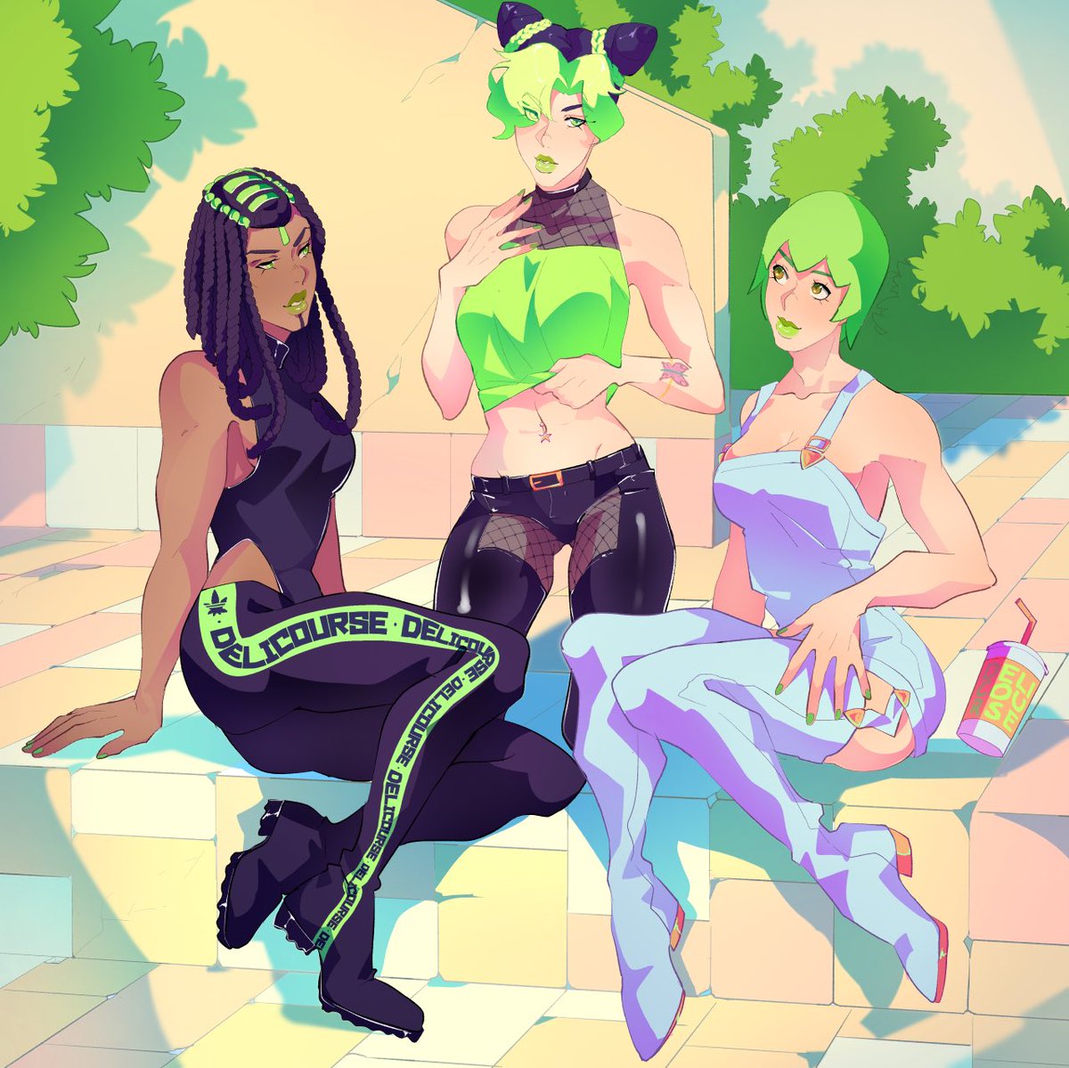 My three girlfriends.And yes, they smoke weed. #jjba 