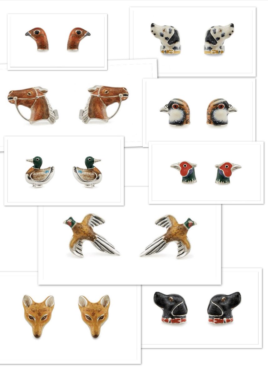 EBull21's tweet image. A selection of our silver and enamel cufflinks #dogs #birds #horses #foxes #Labrador #Dalmatian #grouse #ducks #pheasants #partridge available at jbsilverware.co.uk