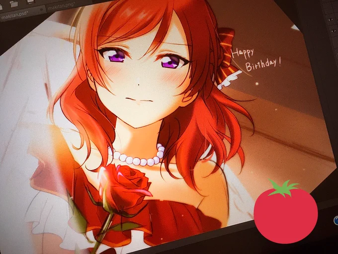 ラクガキでごめんね…! 遅くなったけど真姫ちゃんおめでとう? 