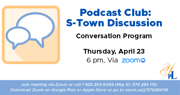 eileen_fusco's tweet image. @STownFans Looking forward to YPL&apos;s Podcast Club this Thursday 4/23 at 6PM via Zoom. zoom.us/s/576294118 

#podcasts #libraries #yonkerspubliclibrary #QuarantineLife #yonkers #yonkerspublicschools