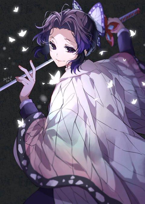 紗与 イチさんがTwitterに投稿した胡蝶しのぶ(鬼滅の刃)のイラスト。