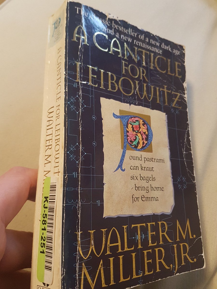 THREAD: on reading A CANTICLE FOR LEIBOWITZ for the first time. This is a classic dystopian future novel from 1959 - with a Catholic twist. Best of you don't know too much going in... but to give you an idea (without spoilers)....