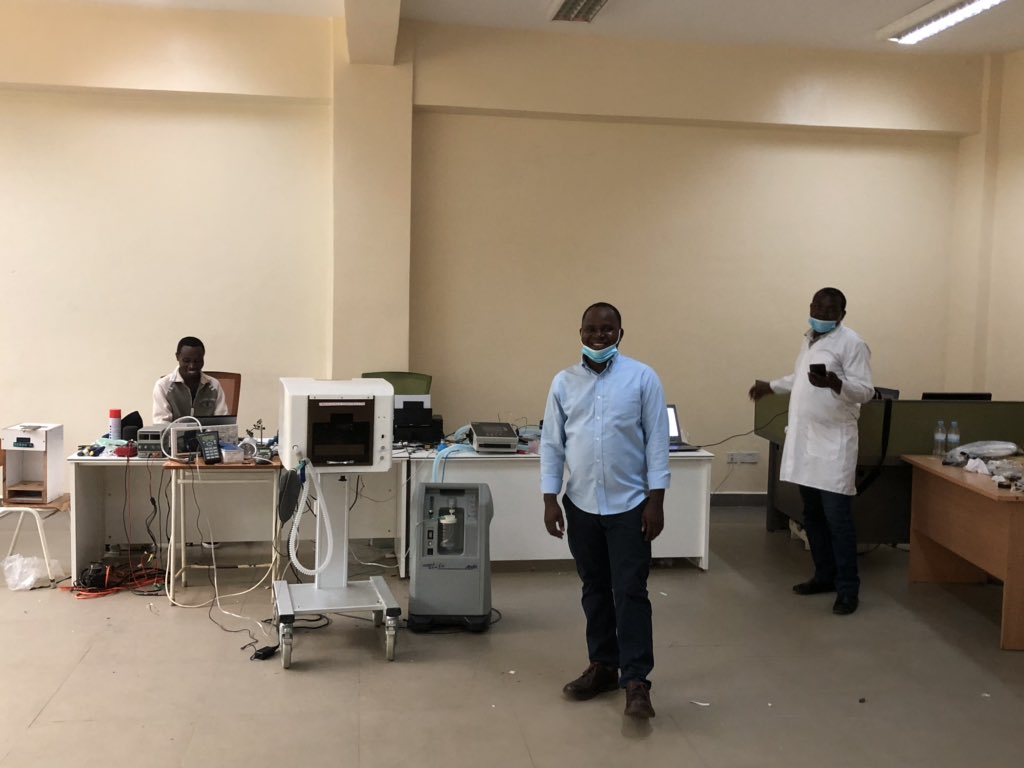 RulisaS's tweet photo. Today we tested the Made in #Rwanda ventilator on the Maniquene that simulate patient’s lungs and successfully ventilated the lungs with required volume , proud of the team doing a great job @Uni_Rwanda @RwandaHealth https://t.co/nYTQhM99yo