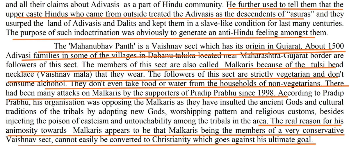 13.Prabhu aka Peter D' mello told Adivasis that Hindus consider them as Asuras so they shall keep themselves away from Hindus.A lot of Adivasis joined Mahanubhav Panth (vaishnavite) and became strict vegetarians, KS  started attacking them.Read. #PalgharLobbySilence