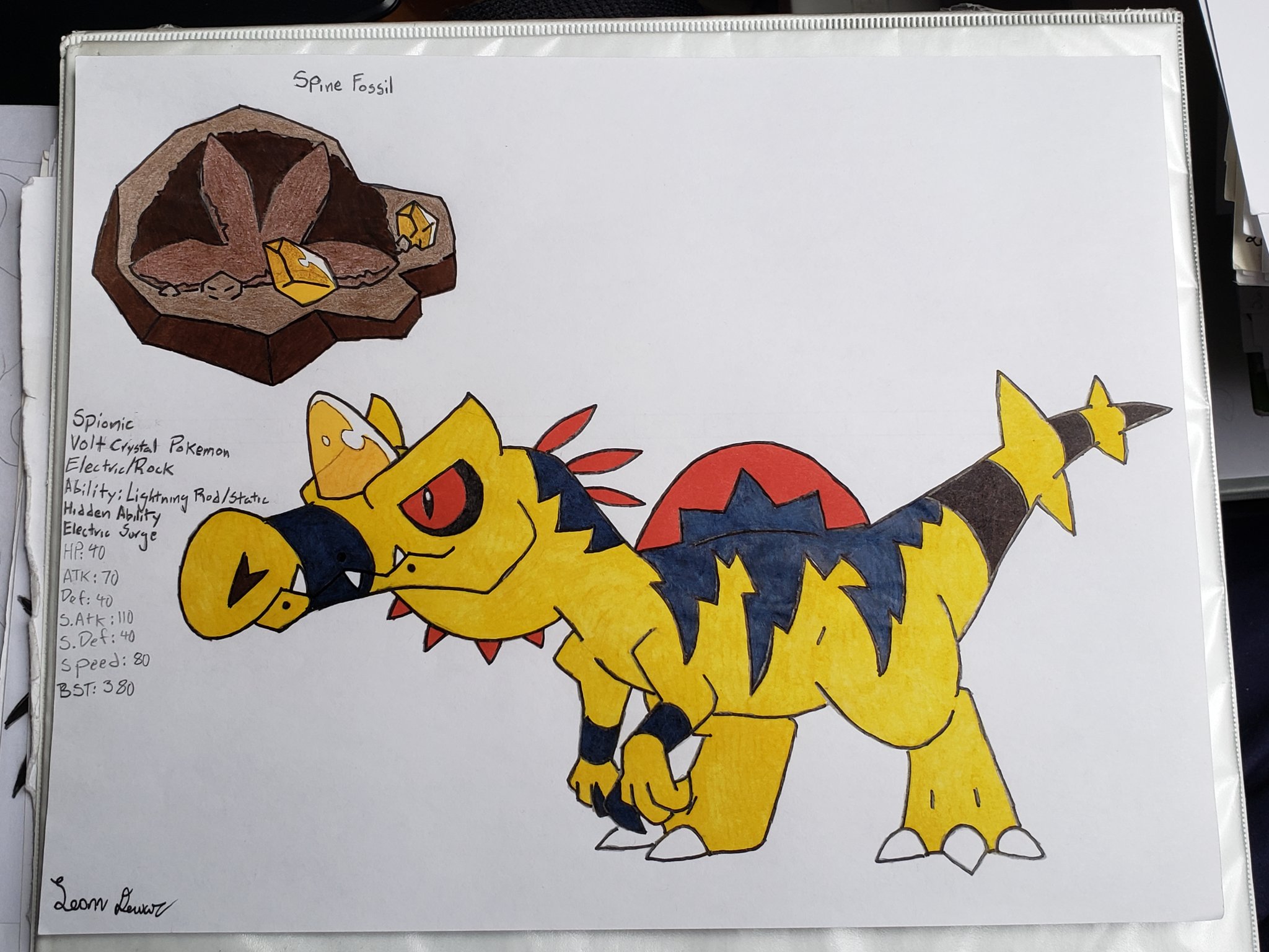 Risingcitipati These Are Drawings Of Fossil Fakemon I Made Spionic Spinosaurus Ionic Axisurge Axis As In The Synonym For The Vertebrae Of An Animal Surge Pokemon Fakemon Fossilpokemon Pokemonart T Co 0hyzrdpafw Twitter