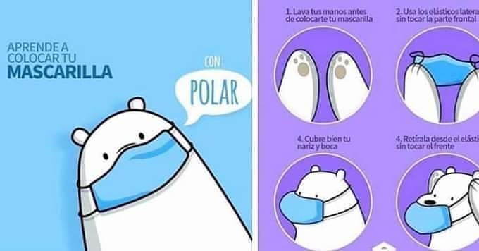 EscolarPro's tweet photo. Polar dice: Aprende a colocar tu cubrebocas
#COVIDー19 #AprendeEnCasa #CuarentenaPorLaVida #LavateLasManos #polar #Escandalosos #Chavisa https://t.co/euHDvuOZpo