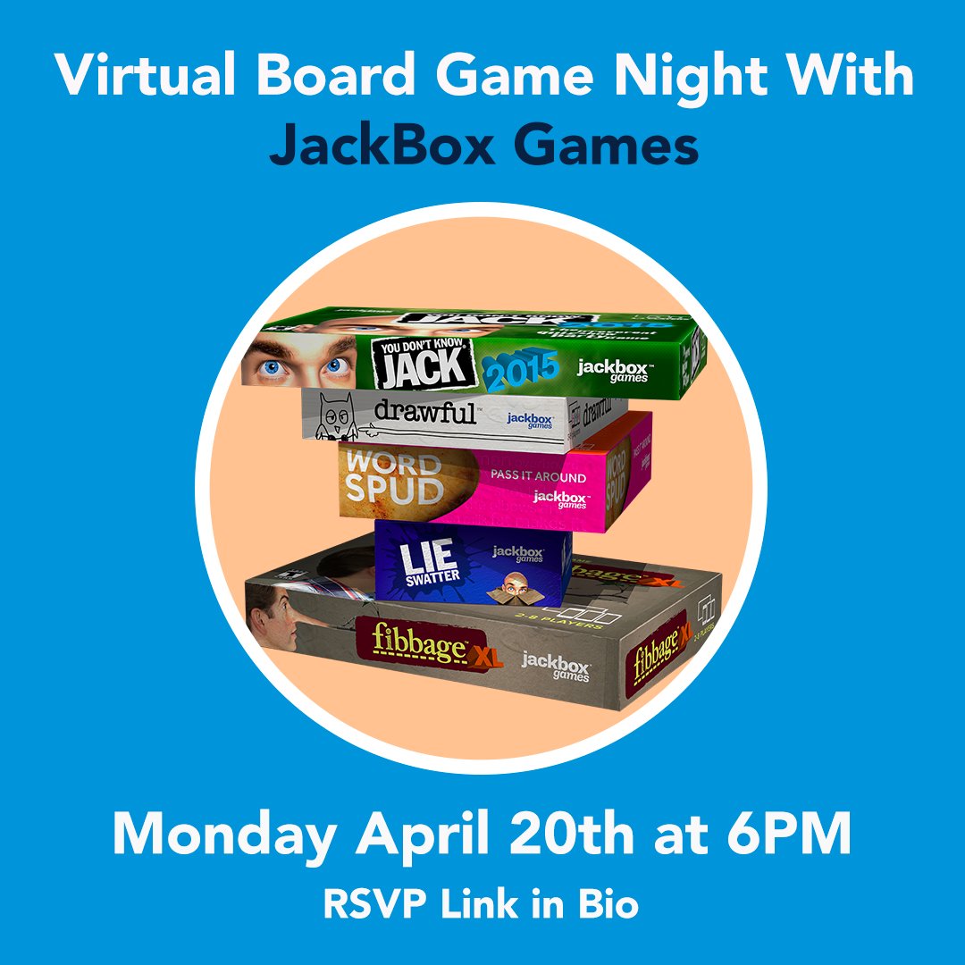 ukcatsden's tweet photo. Join us tonight at 6PM for our virtual board game night with Jackbox games! RSVP to the link to get the Zoom code! See you tonight! https://t.co/mCAYFOOXNf https://t.co/rc1HbHisvb